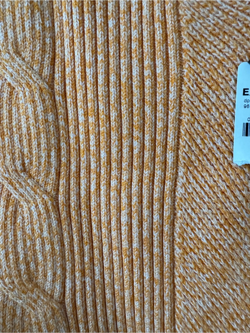 Express Orange Cable Ribbed V-Neck Tank - Picture 2 of 5